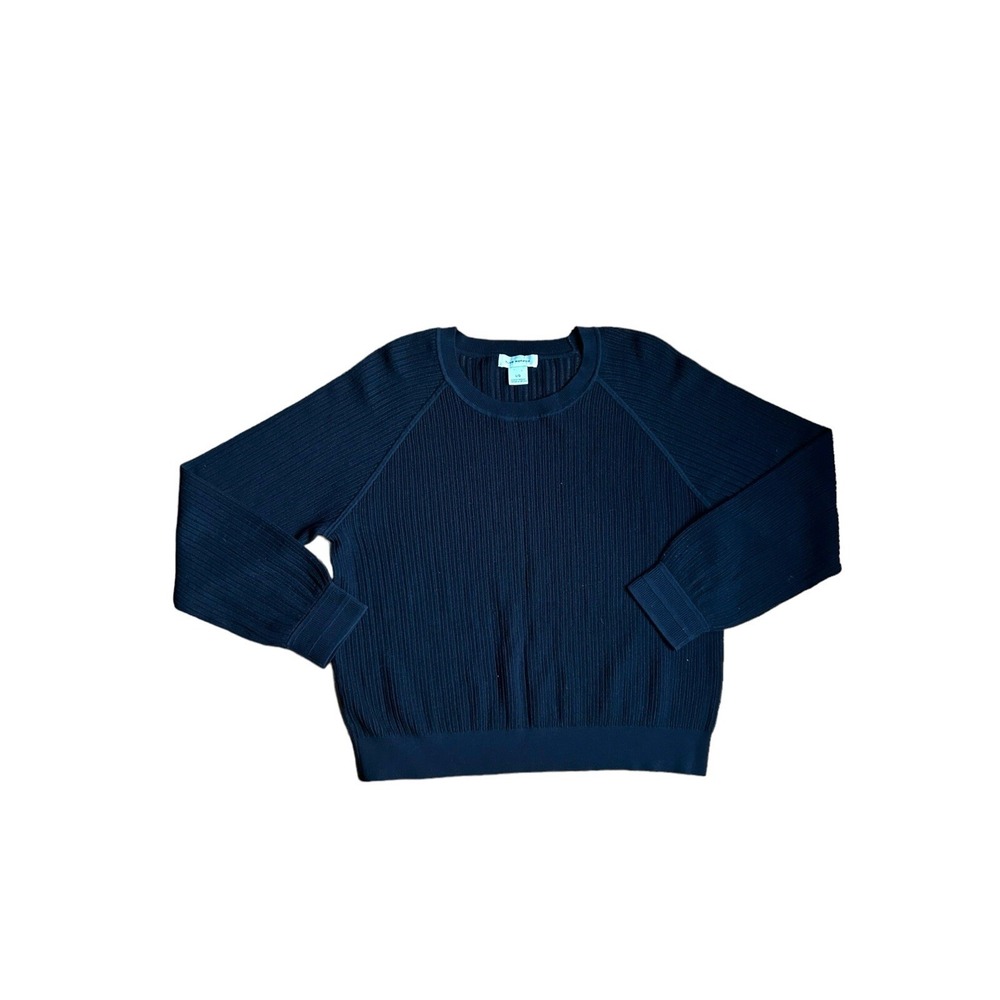Club Monaco Black Ribbed Crewneck Pullover Sweater Womens Large